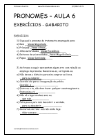 PRONOMES AULA 6 EXERCÍCIOS GABARITO.pdf - Dirzon